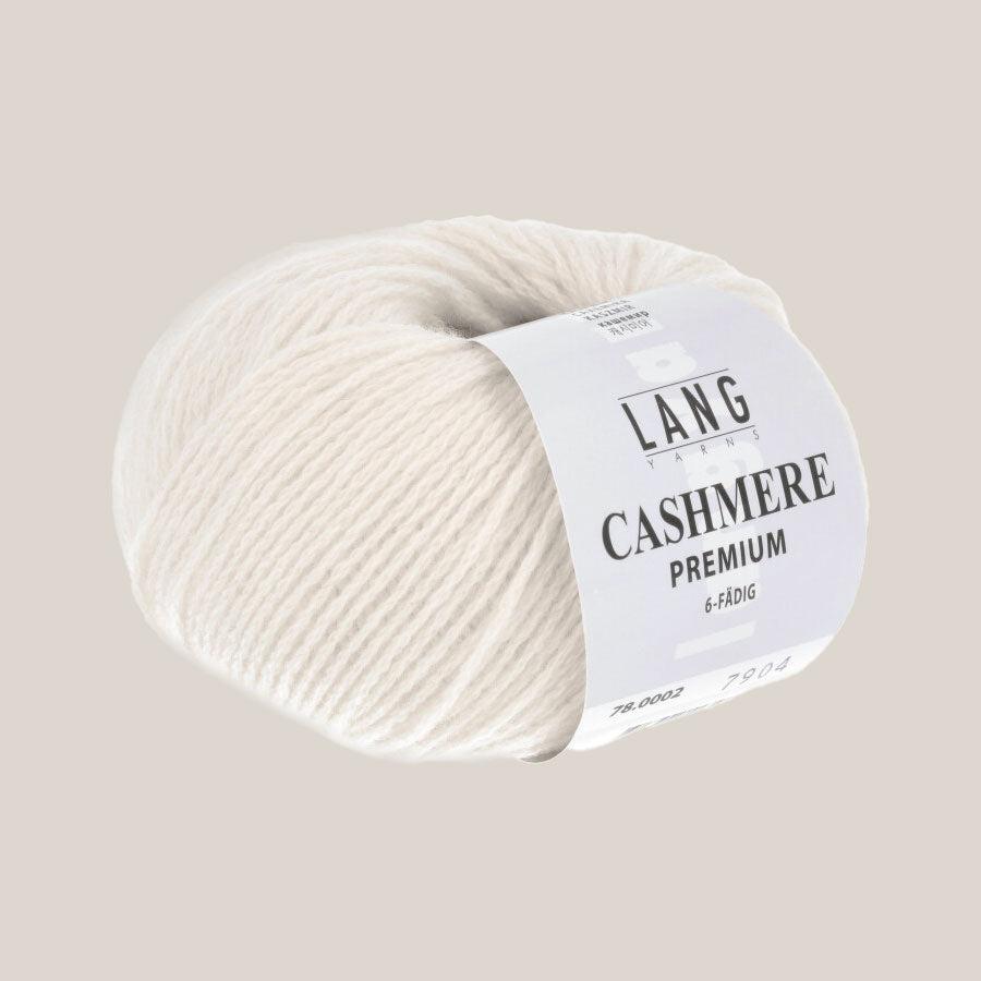 Lang Yarns Cashmere Premium – luksuriøst 100 % cashmeregarn, ekstra blødt og perfekt til eksklusive strikkeprojekter som huer, halstørklæder og babystrik. strikkepind millimeter til 3,5 millimeter. Farve 0002