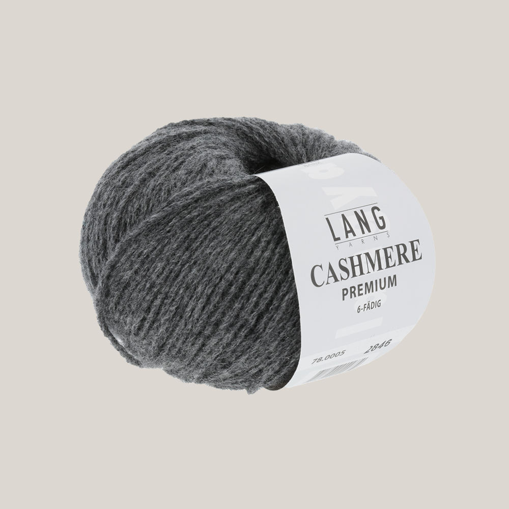 Lang Yarns Cashmere Premium – luksuriøst 100 % cashmeregarn, ekstra blødt og perfekt til eksklusive strikkeprojekter som huer, halstørklæder og babystrik. strikkepind millimeter til 3,5 millimeter. Farve 0005