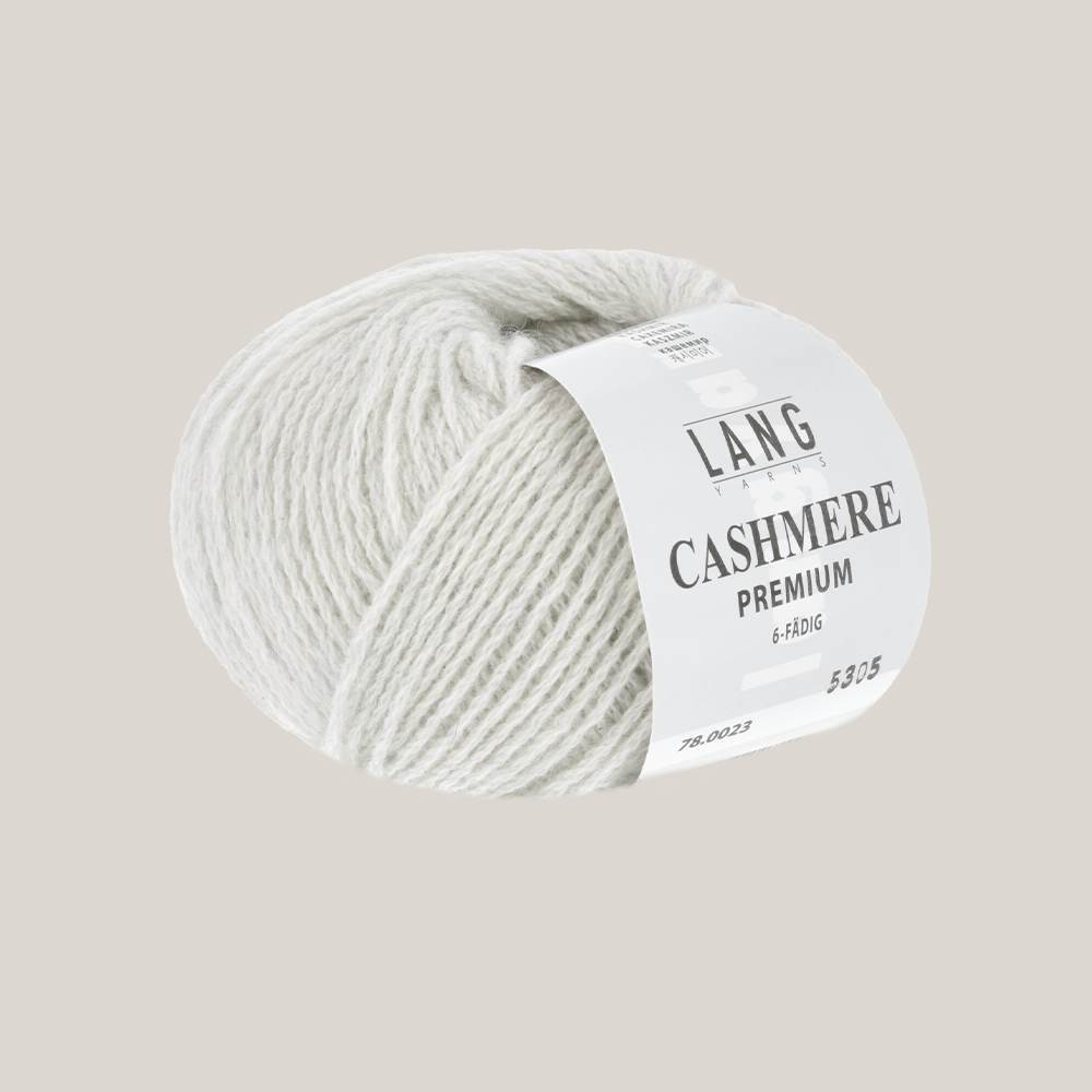 Lang Yarns Cashmere Premium – luksuriøst 100 % cashmeregarn, ekstra blødt og perfekt til eksklusive strikkeprojekter som huer, halstørklæder og babystrik. strikkepind millimeter til 3,5 millimeter. Farve 0023