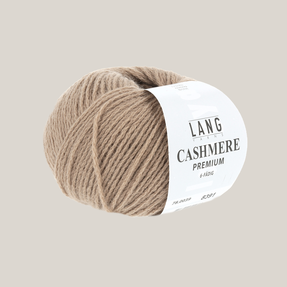 Lang Yarns Cashmere Premium – luksuriøst 100 % cashmeregarn, ekstra blødt og perfekt til eksklusive strikkeprojekter som huer, halstørklæder og babystrik. strikkepind millimeter til 3,5 millimeter. Farve 0039