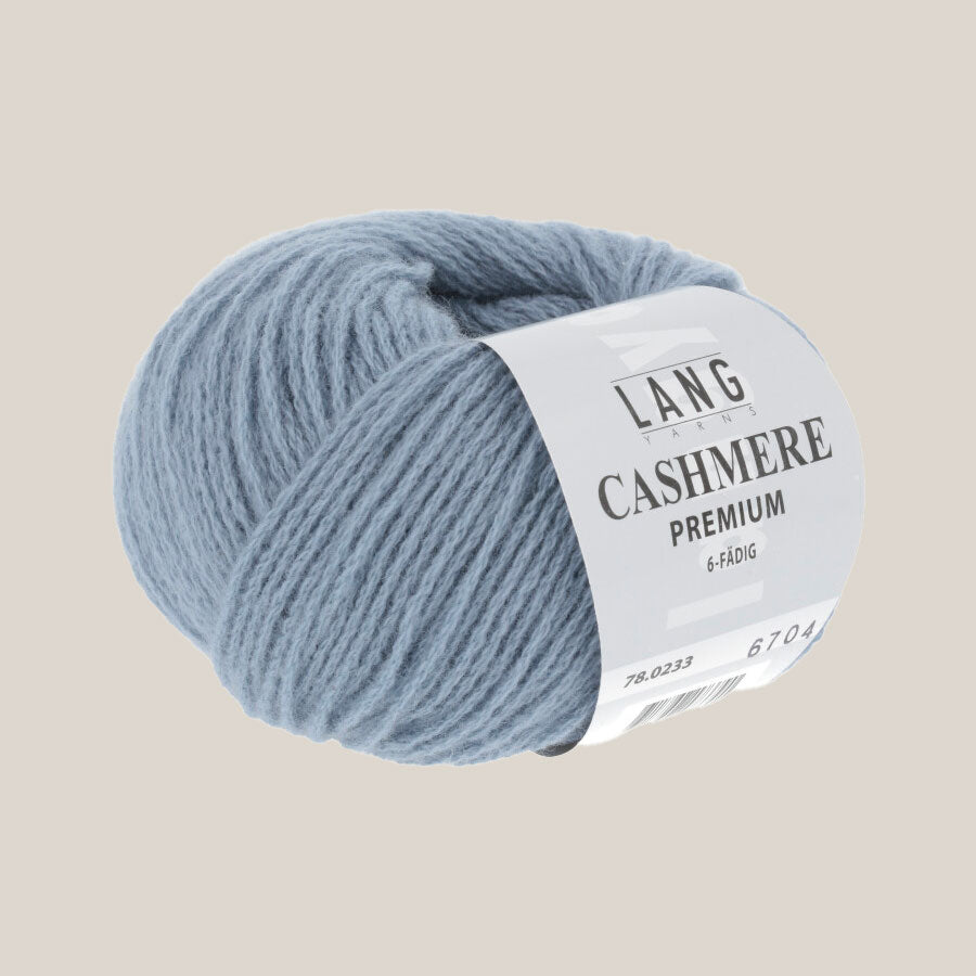 Lang Yarns Cashmere Premium – luksuriøst 100 % cashmeregarn, ekstra blødt og perfekt til eksklusive strikkeprojekter som huer, halstørklæder og babystrik. strikkepind millimeter til 3,5 millimeter. Farve 0233