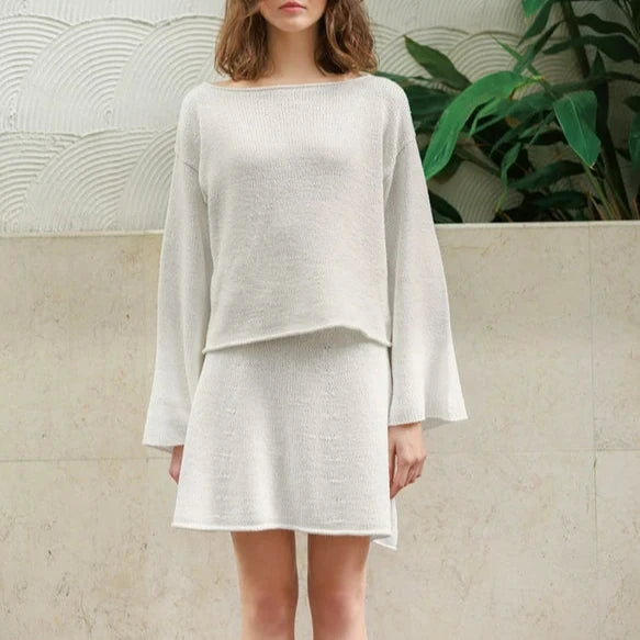 Milly skirt, kort version, garnet hos Den Lille Garnbiks, opskrift fra Sandnes Garn