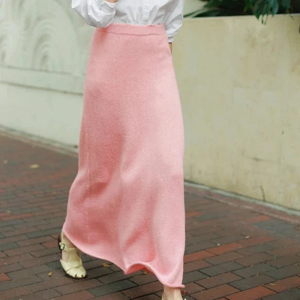 Milly skirt, lang version, garnet hos Den Lille Garnbiks, opskrift fra Sandnes Garn