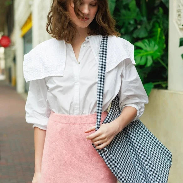 Milly skirt, lang version, garnet hos Den Lille Garnbiks, opskrift fra Sandnes Garn