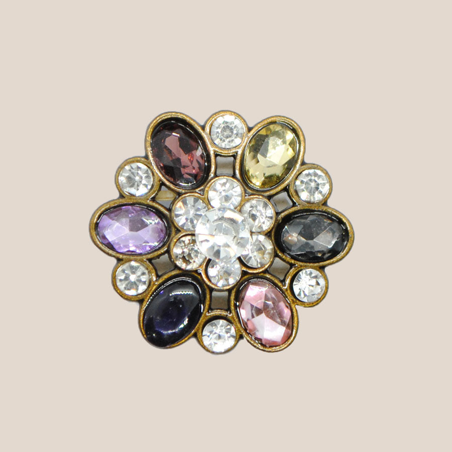 Multifarvet crystal knap med øje, 23 mm