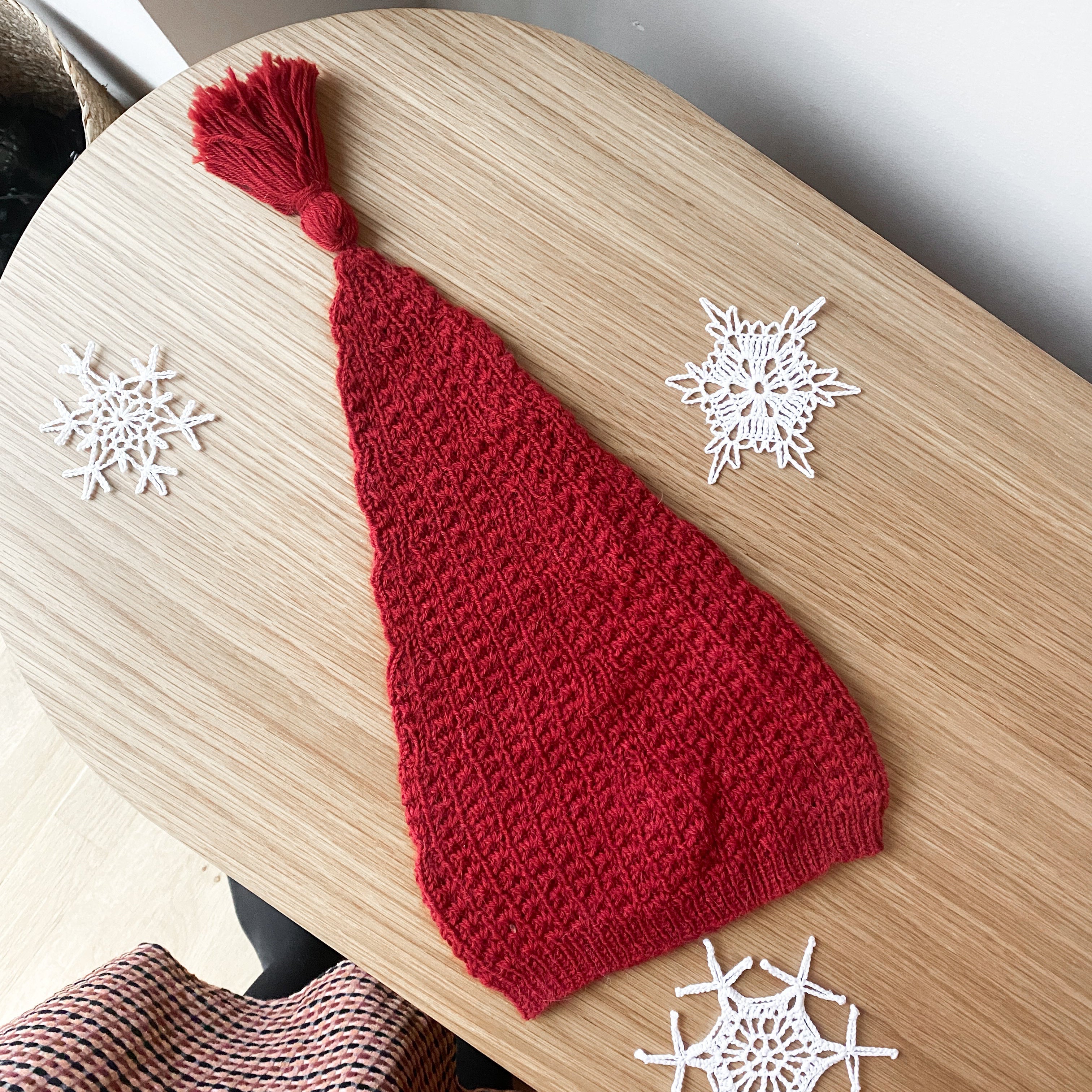 Bellis julehue garnkit, strikkeopskrift fra kntivik, den lille garnbiks, garn fra Better Yarn, Pure merino 4