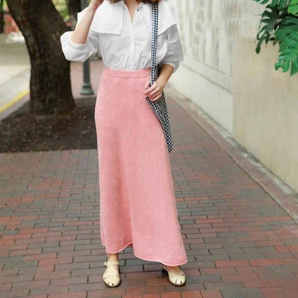 Milly skirt, lang version, garnet hos Den Lille Garnbiks, opskrift fra Sandnes Garn