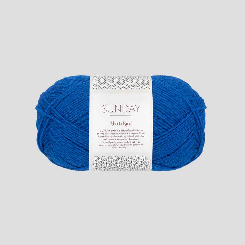 Sunday fra Sandnes Garn – blødt og ubehandlet merinouldgarn i fingering weight, perfekt til babystrik, finstrik og som følgetråd, forhandles hos Den Lille Garnbiks. 100% Merino. strikkefasthed på 28 masker på 10 cm. løbelængde på 235 meter på 50 gram. Farve 6046